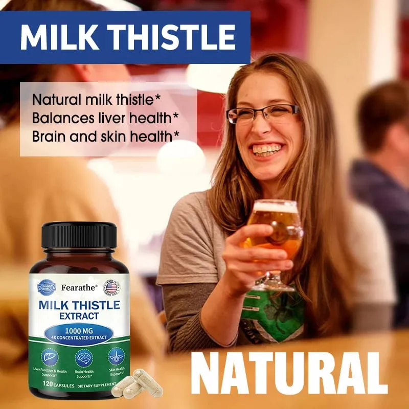 Milk Thistle Extract 1000mg Capsules Natural Antioxidant for Liver Function & Detox Support Digestive Health & Lipid Balance — image 4
