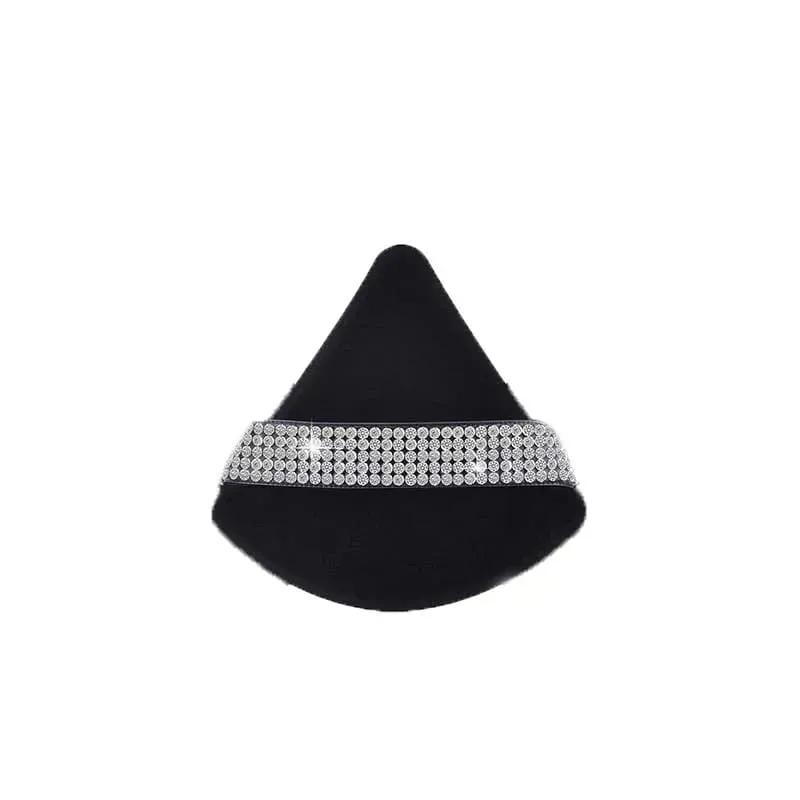 Diamond Triangle Velvet Setting Puff Ribbon Detail Powder Sponge Smooth Finishing Soft Puff for Loose Pressed Powder Application — image 10