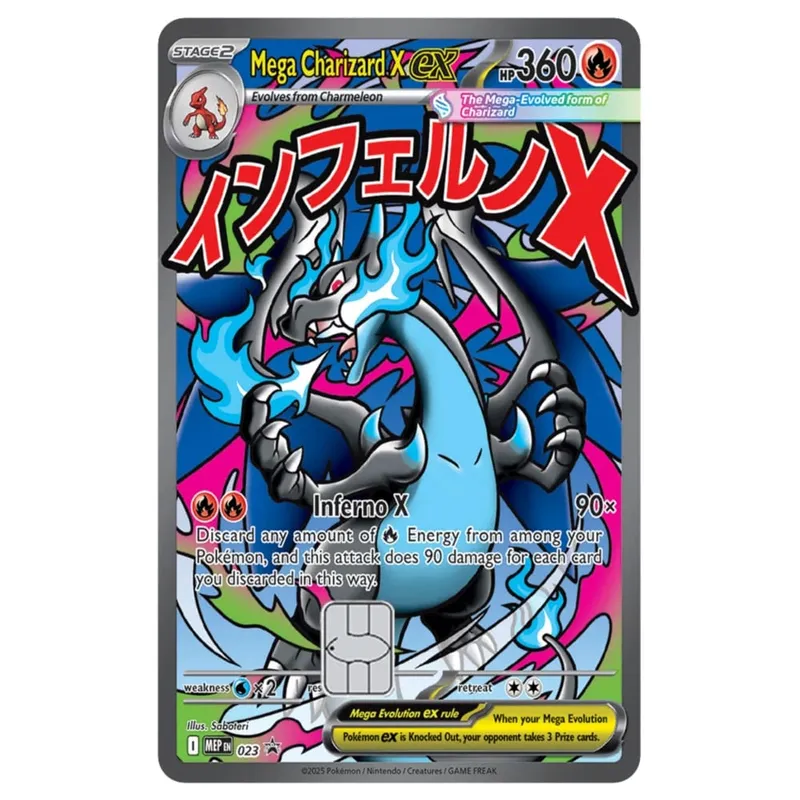 Credit Card Skin Sticker Anti-degaussing Anime Charizard Stickers for VISA JCB MasterCard and Other IC Cards