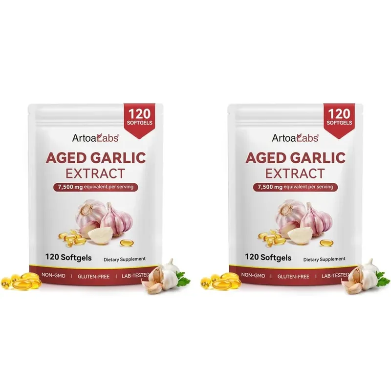 Aged Garlic Extract Softgels 7500mg Equivalent per Serving for Circulation & Heart Function Antioxidant & Immune Support 120Ct — image 9