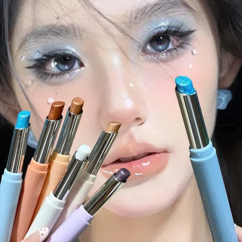 Punk Purple Metallic Eyeshadow Stick Waterproof Lasting Pearlescent Glitter Eye Shadow Highlight Eyeshadow Fine Shiny Eye Makeup — image 3