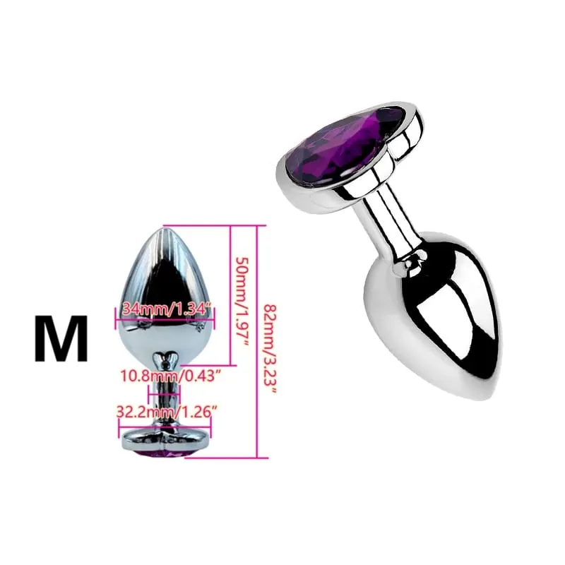 Heart Shaped Metal Anal Plug Butt Plug 6 Colors S/M/L Sizes Unisex Adult Sex Toys for Men Women Anal Massager Pleasure Toy — image 14