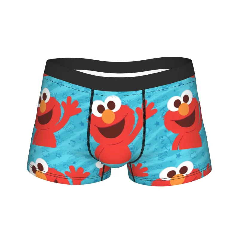 S-Sesames Streets Tango Elmo & Grover Cueca masculina Shorts Cuecas Boxershorts engraçados Qualidade Aduaneira Calcinhas Oversize — image 24