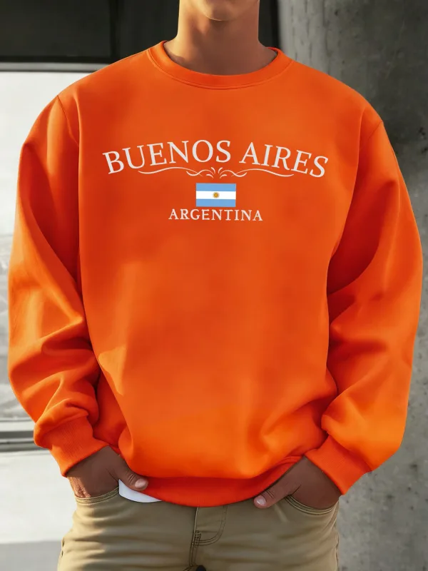 Buenos Aires Argentina Printed Men Sweatshirts Street Hip Hop Sportswear Fleece All-Match Pullover Unisex Casual Loose Clothing — image 9