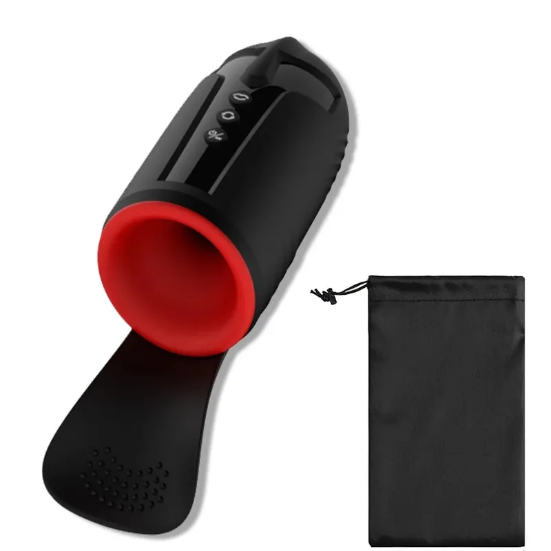 Manlig Onanist Penis Träning Vibrator Glans Massage Testikelstimulator Fördröjning Stamina Trainer Avsugning Maskin Sexleksak för män