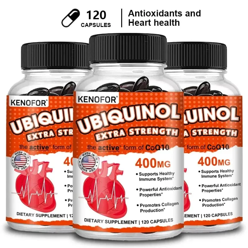 Ubiquinone CoQ10 400 mg - Támogatja a szív egészségét Energiát biztosít az ízületek egészségének támogatásához Szuper felszívódású vegetáriánus kapszulák