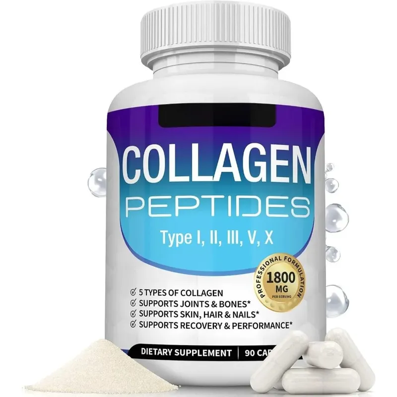 Collagen Peptides Capsules with 5 Types of Collagen for Joints Bones Skin Hair & Nails Wellness Support Adults 90 Capsules — image 9