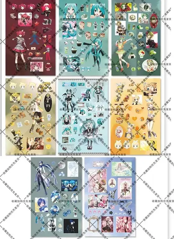 Hatsune Miku -Project DIVA- Sticker Hatsune Miku Kagamine Rin/Len Anime Perifer Journal Materiale Sticker 8 ark Nye gaver