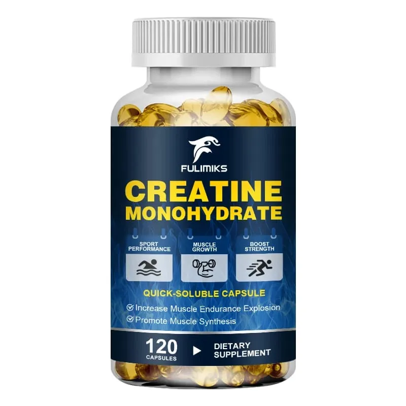 High Potency Creatine Monohydrate Capsules 3000mg Supports Muscle Growth Athletic Performance Energy Levels & Daily Gym