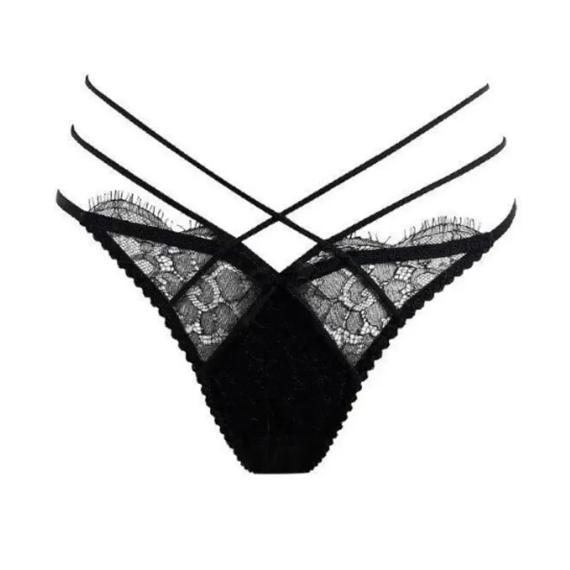 Fransk spetsbroderi Korsrem Underkläder Set Mesh Push Up BH Trosa Ihålig Sexig Kvinnor Intim Underkläder Kostym S-XL Festkläder — image 7