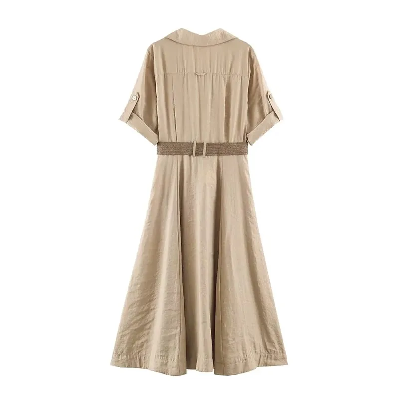 Dress Women's Summer 2026 New Chic Slim Belt Elegant Women's Long Dress Fashion Comfortable Youth Holiday Street Dresses — image 4