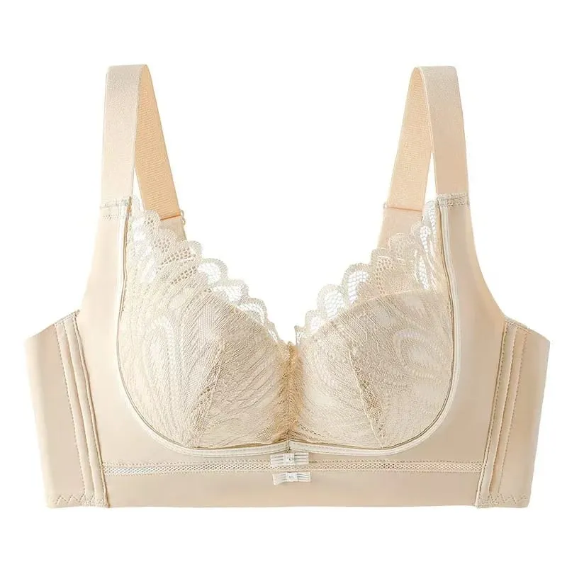 Sexy Lace Push-Up Lingerie Bra for Small Breasts Anti-Sagging Adjustable Beauty Back Non-Underwire Gathering Bra