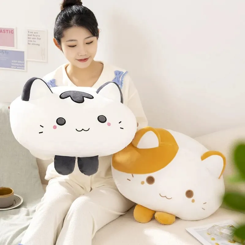 50cm Soft Cat Plush Pillow Cute Fluffy Kitten Stuffed Cushion Sofa Home Decor Sleeping Hugging Pillow Holiday Gift