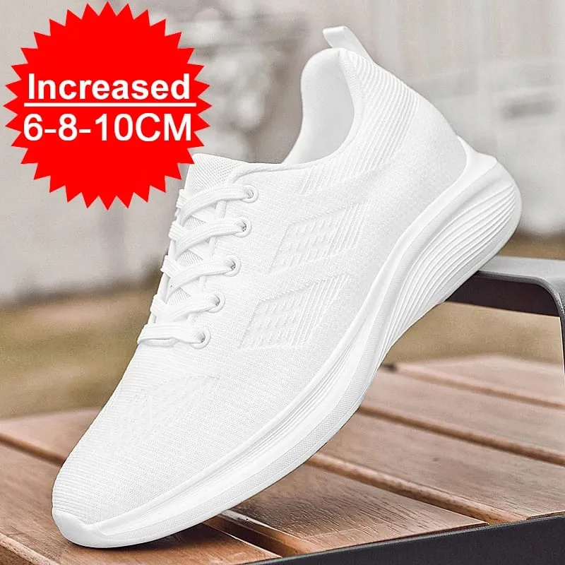 Flying Weaving Breathable Increase 8/10cm Invisible Height Increasing Casual Sneakers Men All Match Non-Slip Soft Walking Shoes — image 1