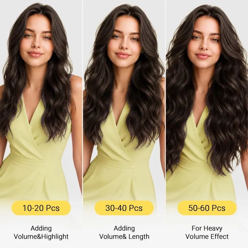 Sunmofavo Invisible Tape In Hair Extensions Seamless Full Thick Silky Straight Ombre Walnut Brown 10Pcs 100% Remy Human Hair