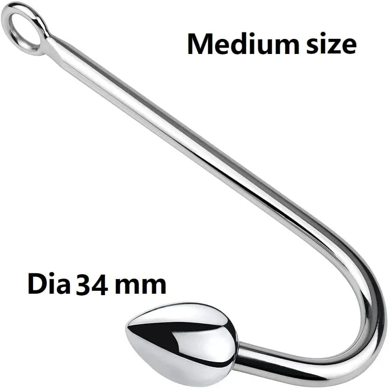 Juego de 3 bolas pequeñas, medianas y grandes, cuentas de gancho anal de metal, dilatador para cabeza, masajeador de próstata, juguete sexual bdsm para hombre — image 8