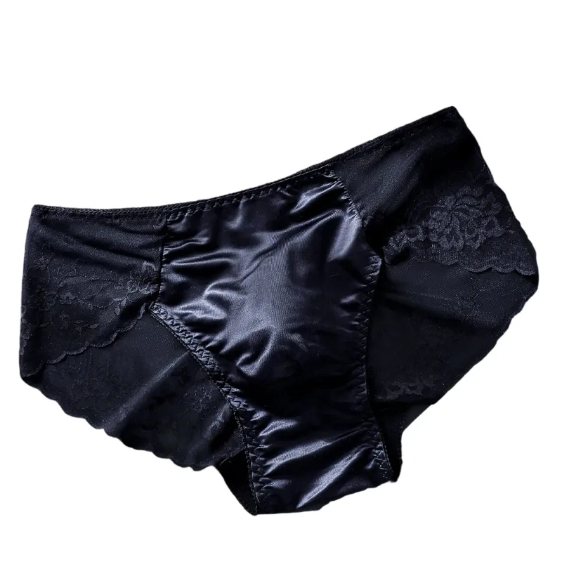 Män Spetstrosor Seamless Ice Silk Trosor Underkläder 3D Bulge Pouch Låg midja Gay Trosor — image 13