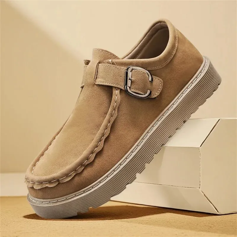Men's Beige Suede Casual Loafers in Large Sizes Comfortable Thick Soled Non Slip Walking Shoes Fashionable and Trendy Shoes 2025 — image 9
