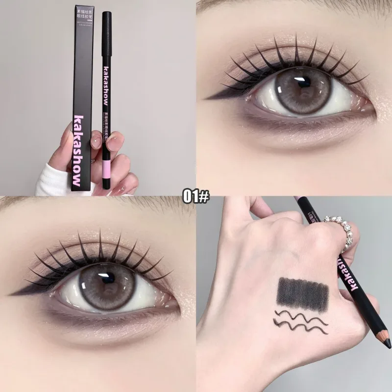 Wooden Matte Eyeliner Pencil Black Pink Brown Eye Liner Pen Long-lasting Waterproof Smudge-Proof Smooth Matte Eye Liner Makeup