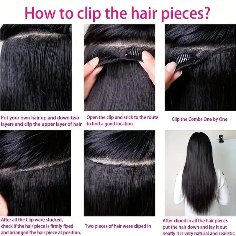 8pcs Clip In Hair Extensions Jet Black Straight Hair Rich Full Glossy Natural Finish For Various Looks 18 20 Inch — image 5