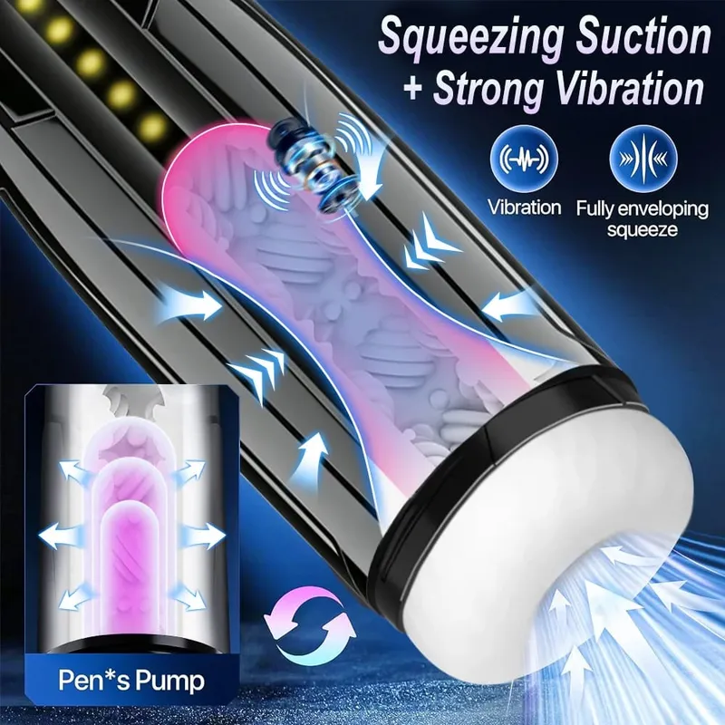 Copo masturbador masculino automático vibratório telescópico sucção bolso buceta boquete masturbação brinquedo sexual para homens adultos suprimentos — image 2
