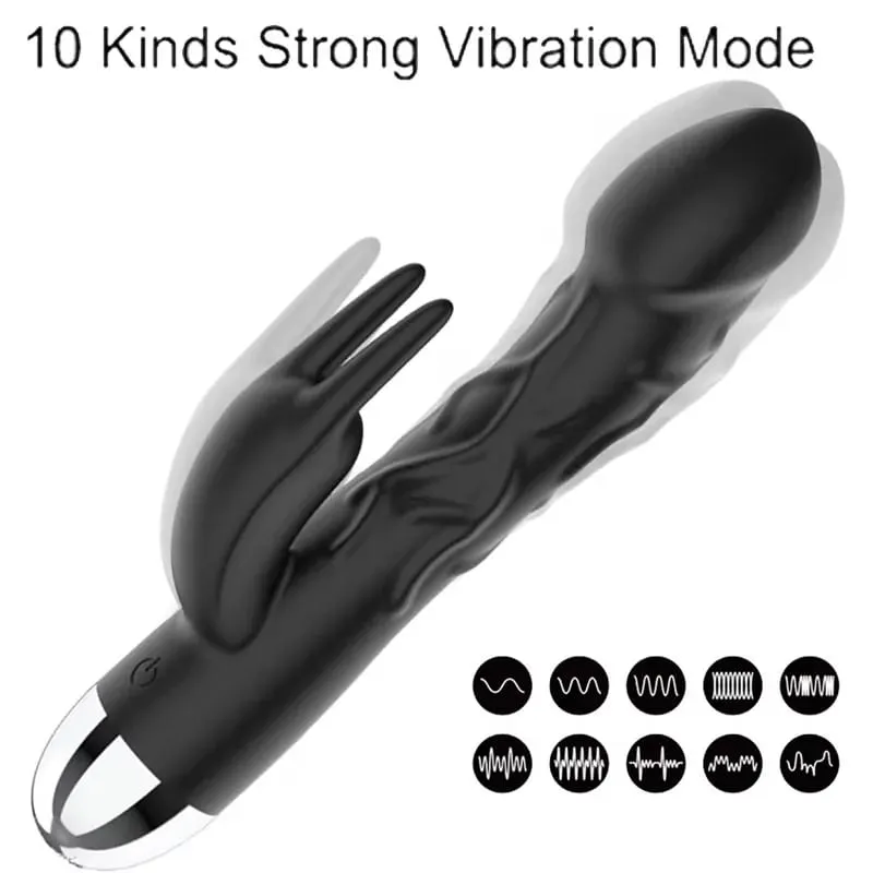 Silicone Rabbit Vibrator - Dual Stimulation G-Spot Clitoral Vibrator for Women Powerful Pleasure — image 4
