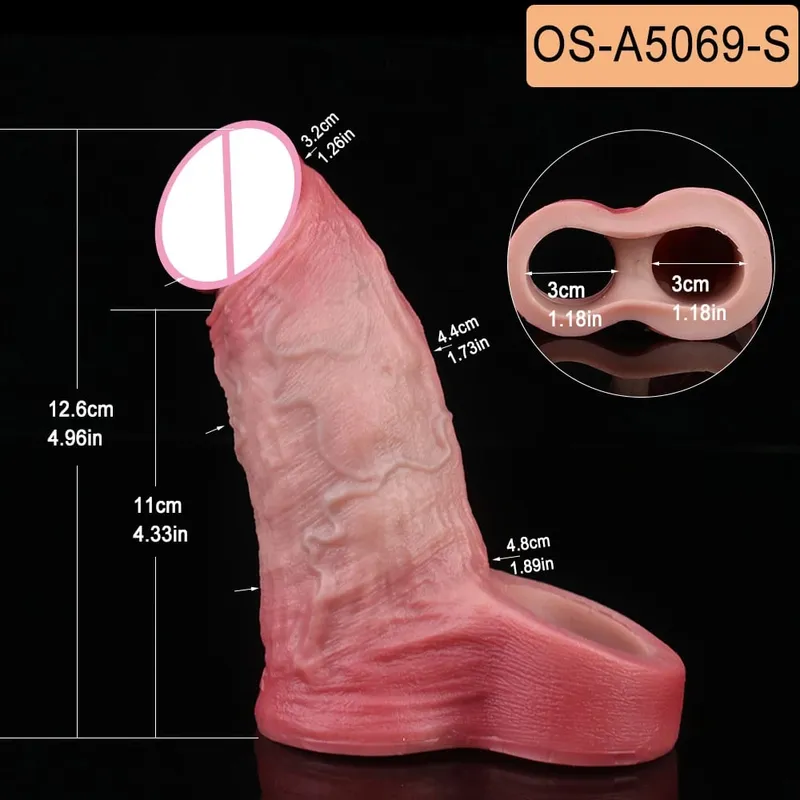 Close Head Realistic Penis Sleeve Szexjátékok férfiaknak Késleltetett magömlés Púshosszabbító Pároknak Sex Pleasure Sexshop — image 23