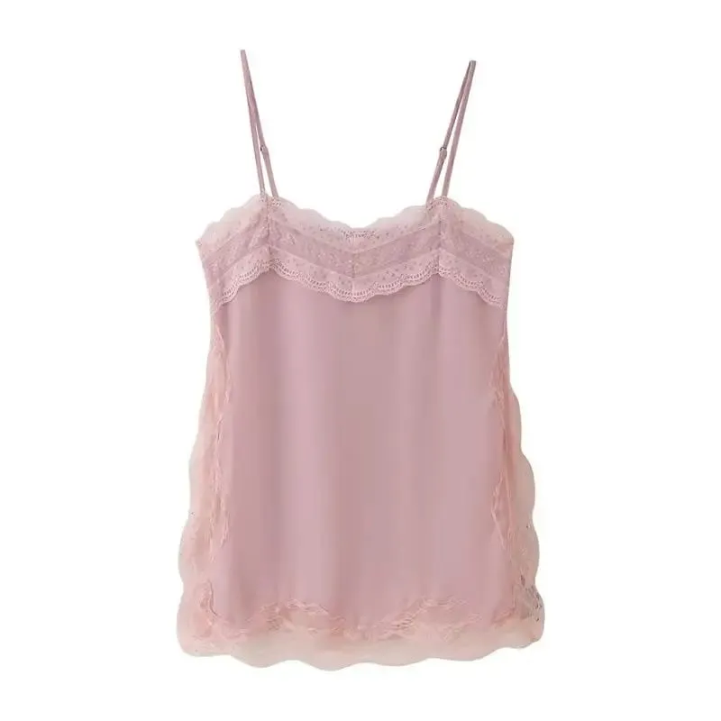 Vestido de cetim marrom com emenda de renda, elegante, bainha irregular, decote em v, costas nuas, sem mangas, vestido chique para mulheres, festa em clube — image 15