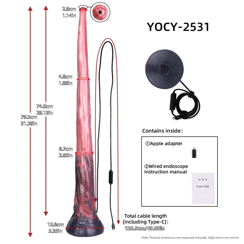 Plugue anal longo de silicone com função de endoscópio inteligente, ponto G, estimulação profunda, brinquedos sexuais, câmera, luz de LED, exploração corporal — image 12