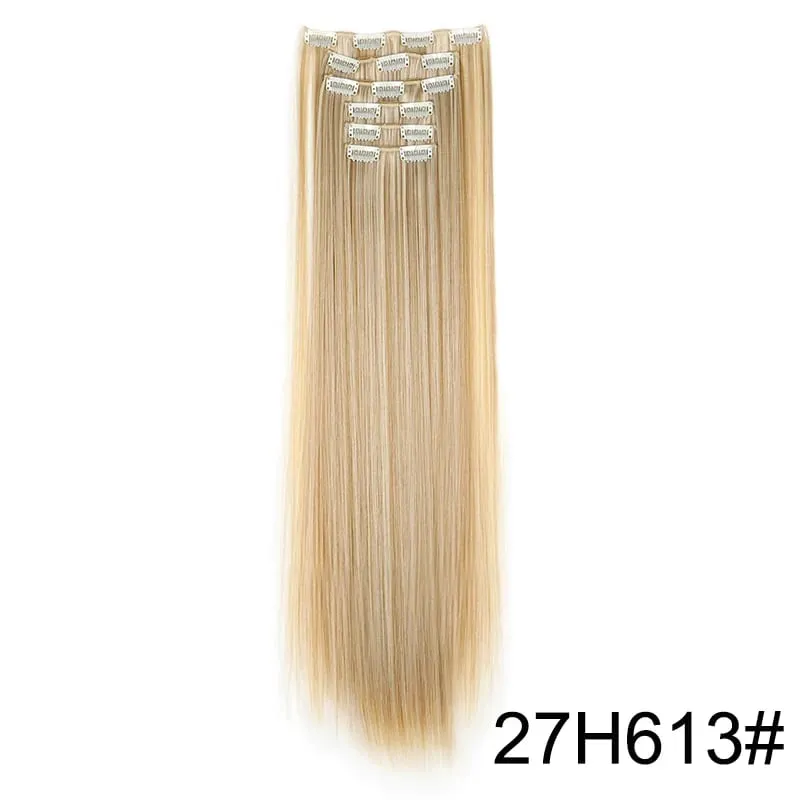 24Inch Synthetic 6pcs/set Long Straight Hair Extension Increasing Volume Extending Soft Comfortable Hairpiece for Women — image 23
