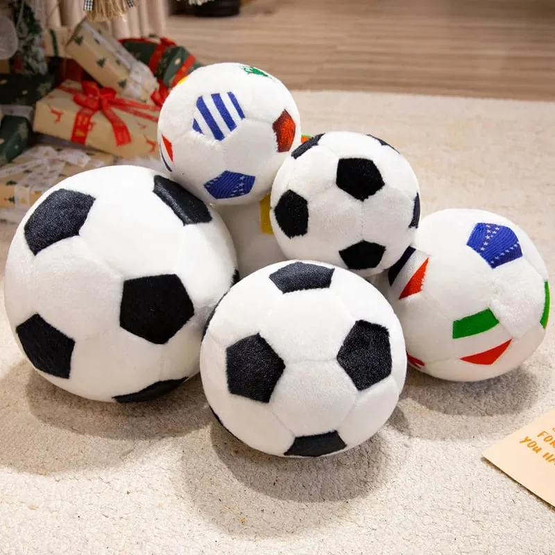 15/20/25cm Lovely Football Plush Dolls Kawaii Ball with Colorful National Flag Stuffed Soft Pillow Soccer Plushie Toy — image 6
