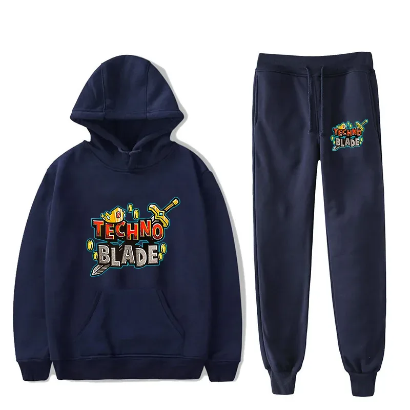 Harajuku Comfortable technoblade Print Sweatshirt Sweatpants Suit Men/Women Hoodies+ Trousers Suit Cute 2 Piece Set Clothes — image 10
