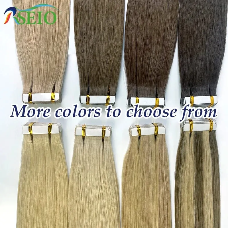 Tape In Hair Extensions Human Hair 100% Really Natural Hair Tape Ins Invisible Soft 16"-26" Black Brown Blonde For Salon — image 6