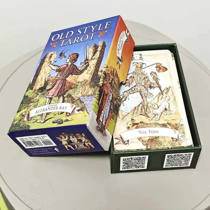 Eski Stil Tarot Güverte Çift Taraflı Kabartmalı 79 Adet Vintage Çizimler Sert Kutuda Paketlenmiş Net Sembolizmi Vurgulayın 12*7cm — image 2