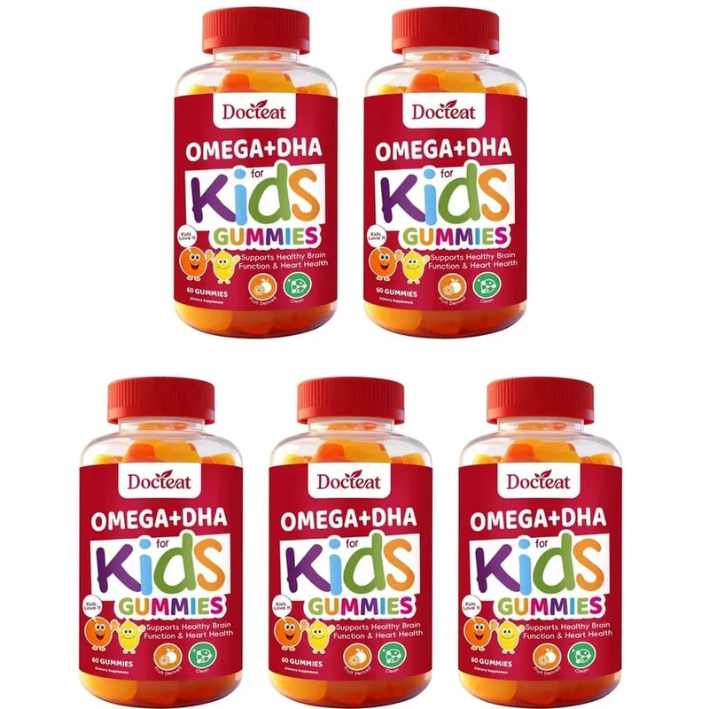 Docteat Omega+DHA Kids Gummies with DHA From Algae Vitamin C and Chia Oil Omega-3 6 9 for Brain & Vision Support 60 Gummies — image 11