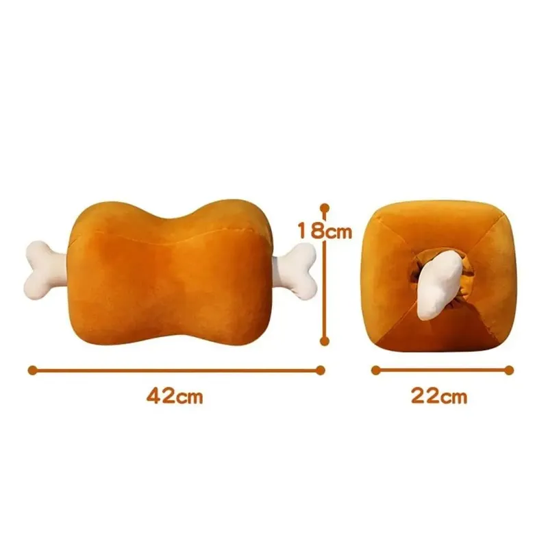 Nyhet 42 cm Simulering Köttben Kudde Mjuk Tvättbar Kudde Hypoallergen Tecknad Design Dubbel användning Kudde Soffa Kudde