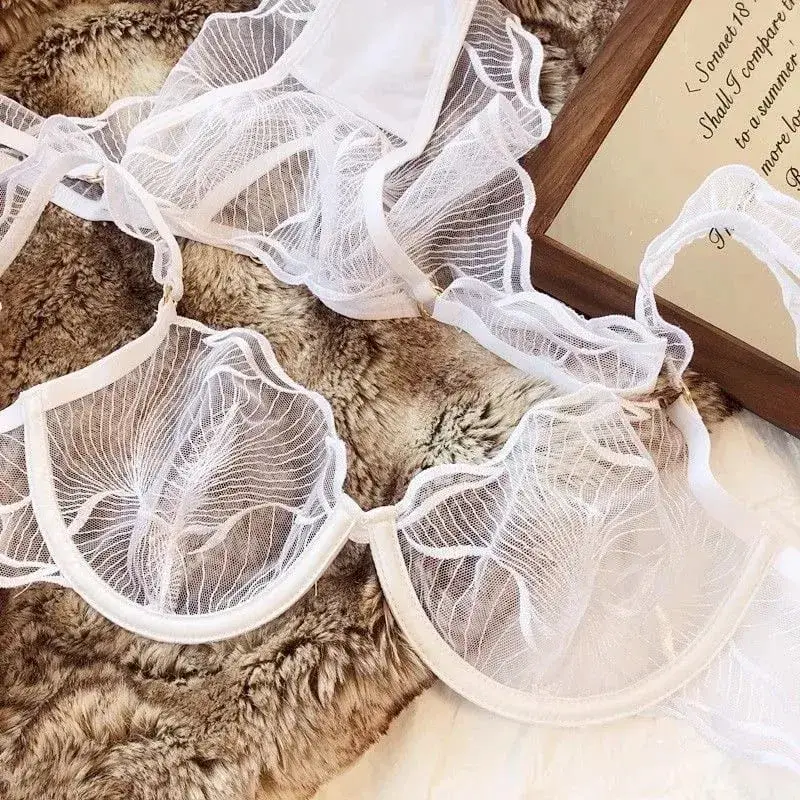 Pure Desire Christmas Minimizer Bra Sheer Mesh Large Bust Adjustable Soft Wires Anti-Sagging Elegant Lingerie UK Sizes MOYISU AB — image 5