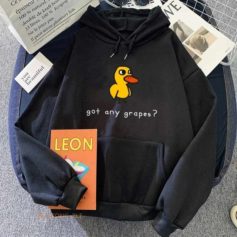 The Duck Song Got Any Grapes Printed Hoodies Kawaii Cartoon Women Sweatshirts Winter Soft Comfortable Hooded Clothing Streetwear — image 3