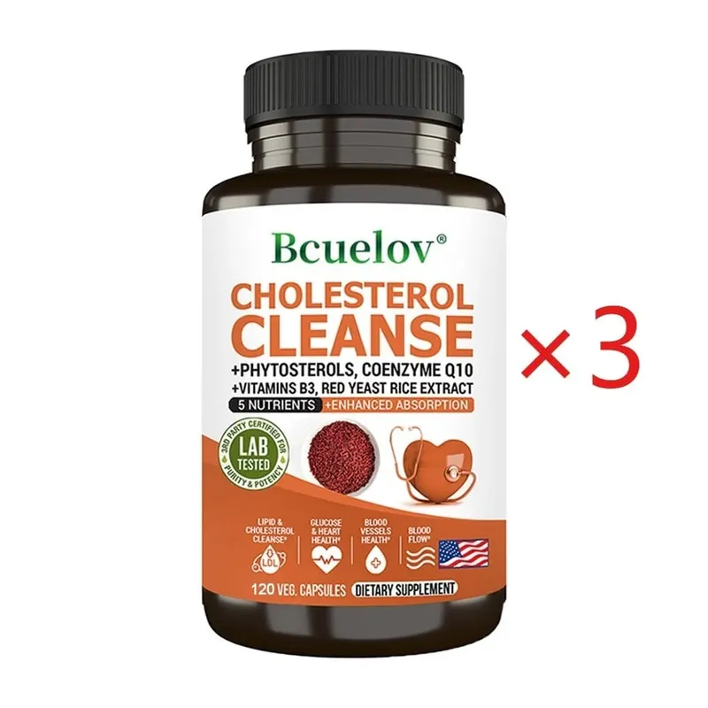 Cholesterol Cleanse Capsules with Coenzyme Q10 Red Yeast Rice Extract Antioxidants Maintain Cardiovascular Health — image 8