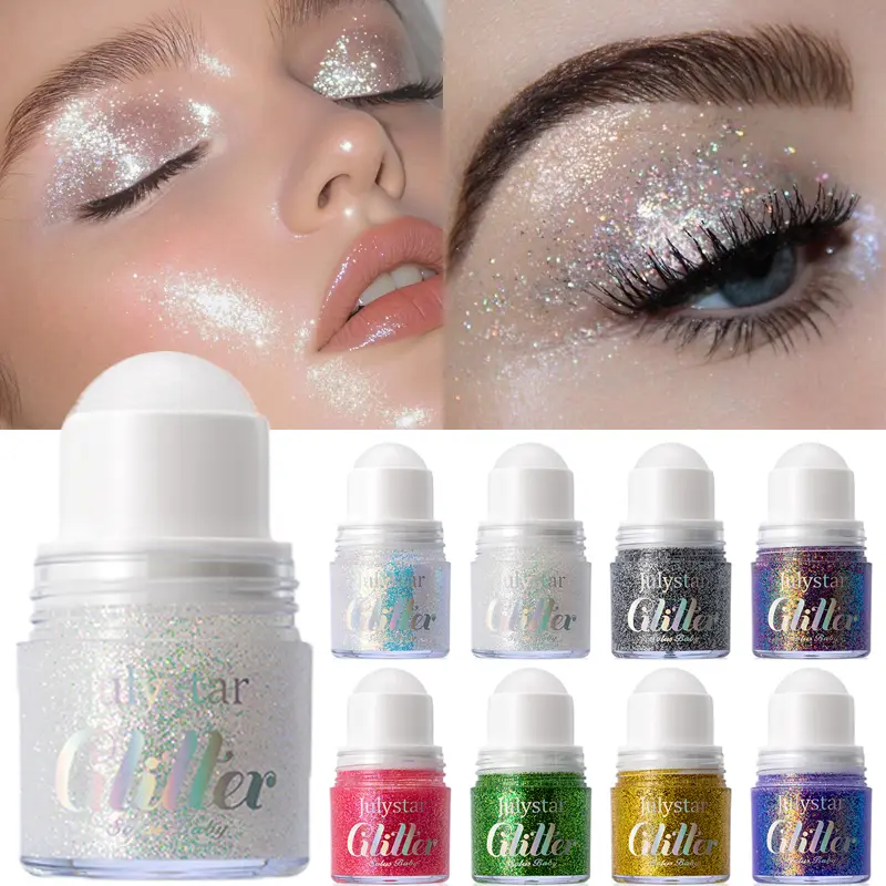 Rolando lantejoulas glitter gel rosto pintura corporal brilhante líquido verde branco pérola brilho sombra de olho iluminar palco maquiagem decoração — image 2