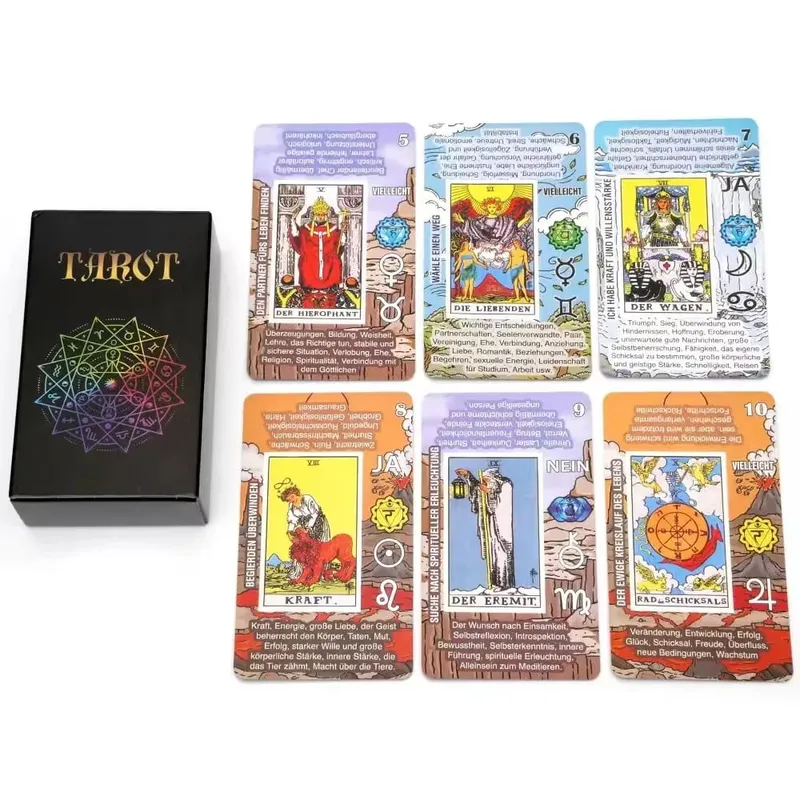 Deutsch Tarot Cards German Tarot Deck Playing Games Fate Divination Game Board Game with Paper instruction Family Party Game — image 2