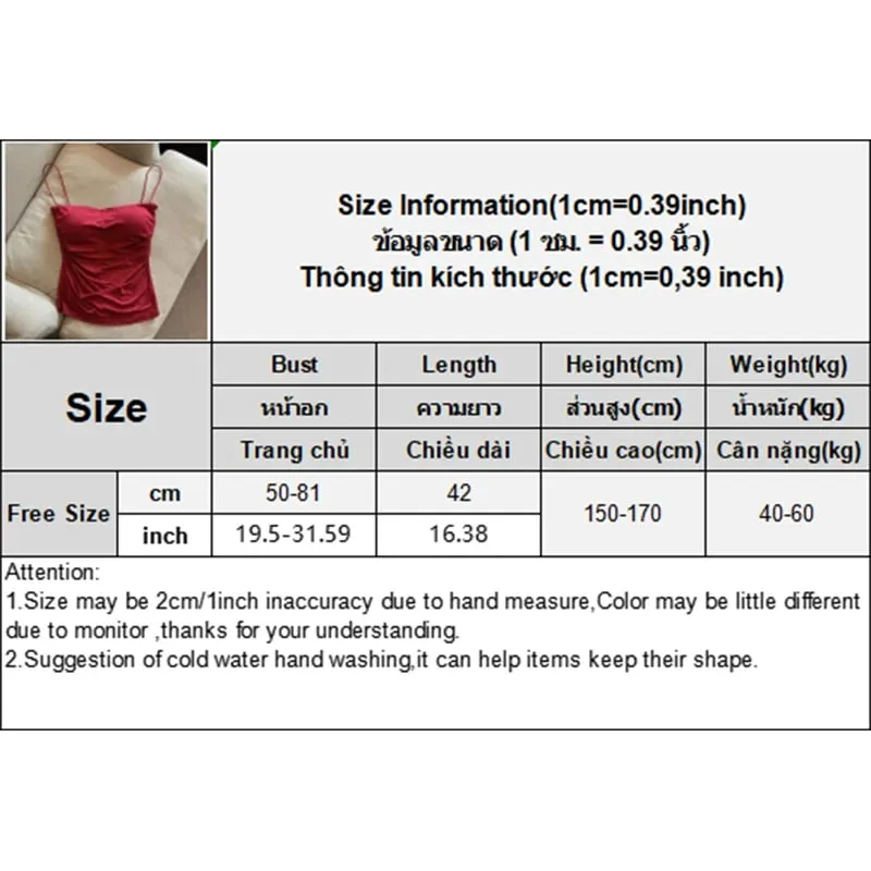 Sexy Solid Pleated Tank Camisole Women's Summer Spaghetti Strap Sleeveless Tops — image 7