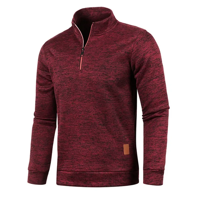 Moletons masculinos meio zíper pulôver masculino manga longa flleece suéter standcollar flocos de neve hoodies roupas masculinas — image 11