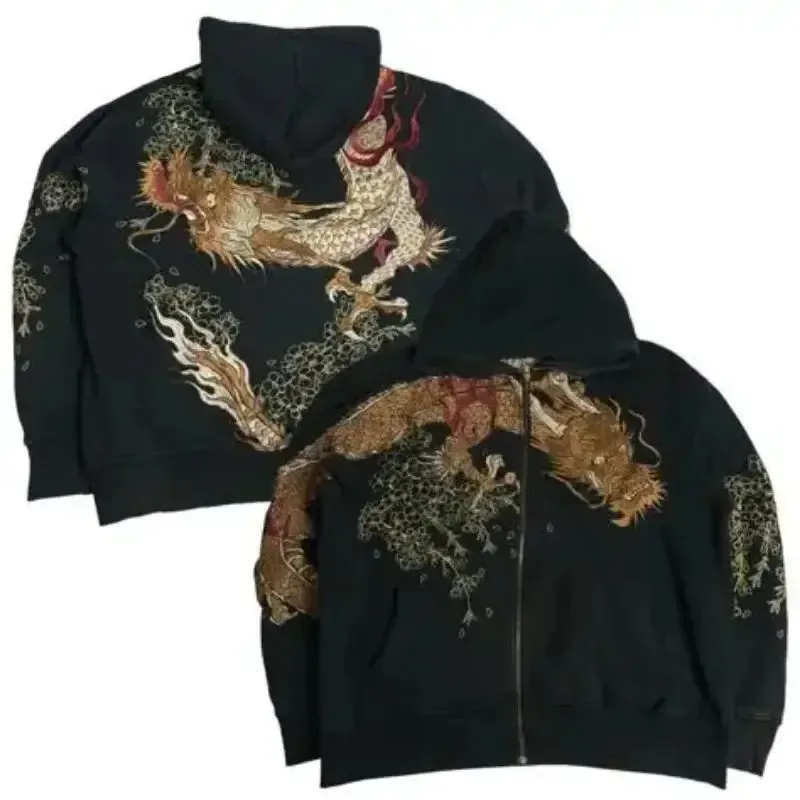 เสื้อแจ็คเก็ตซิปHoodie Apricotพิมพ์ตัวอักษรการ์ตูนแฟชั่นRetro Y2K High Streetผู้ชายและผู้หญิง — image 1