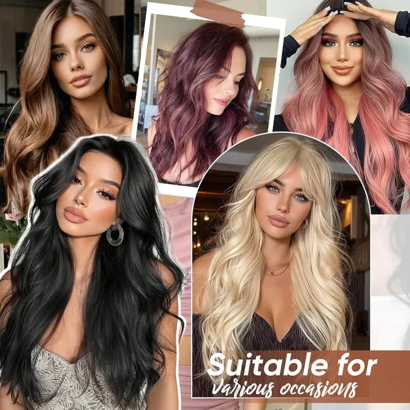 Clip in Hair Extension for Women - 3 Pcs Thick Double Weft Long Wavy Soft Synthetic Blends Well Hair Extension 20inch Dark Brown — image 7