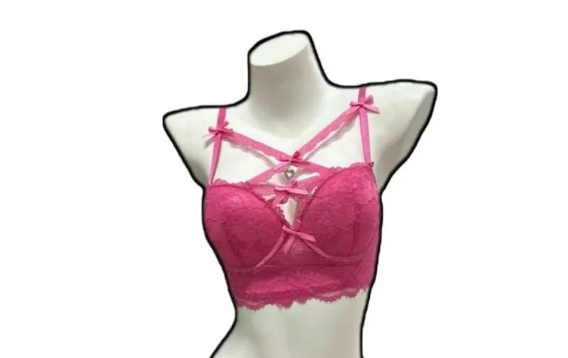 Sutiã mágico de renda impulsionador de busto, decoração com pingente de coração, roupa íntima feminina sexy, lingerie push-up, tamanho 32-38ab — image 4