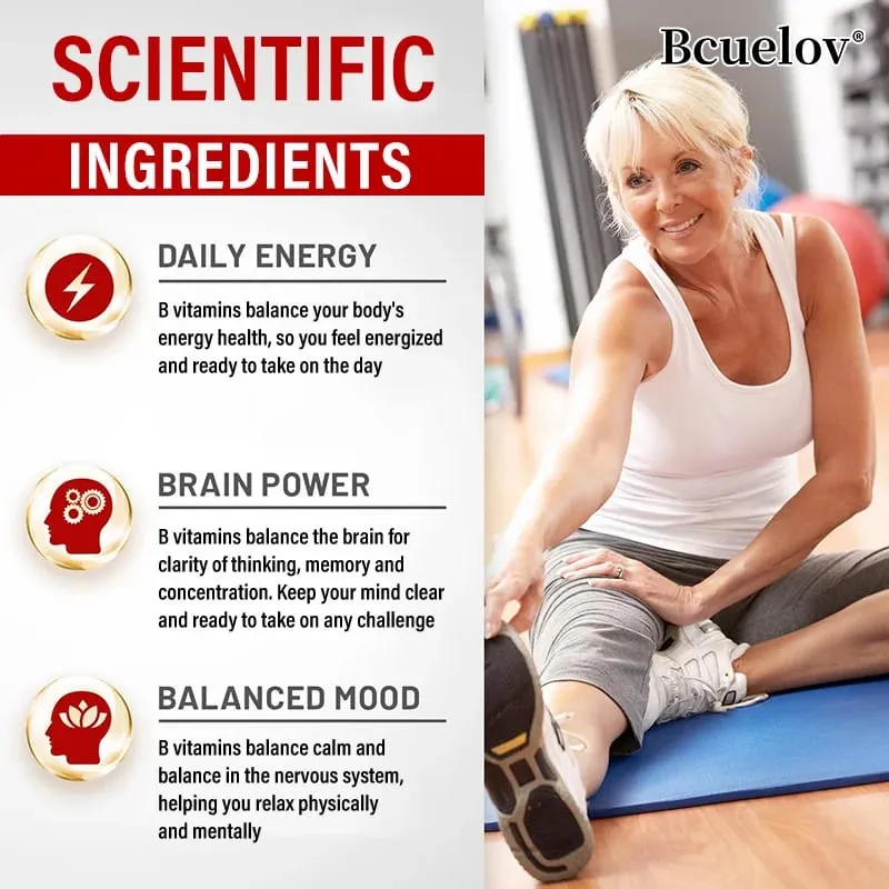 B komplex vitaminok – minden B-vitamin, beleértve a B12 B1 B2 B3 B5 B6 B7 B9 folsavat – Támogatja az egészséges energiaanyagcserét — image 4