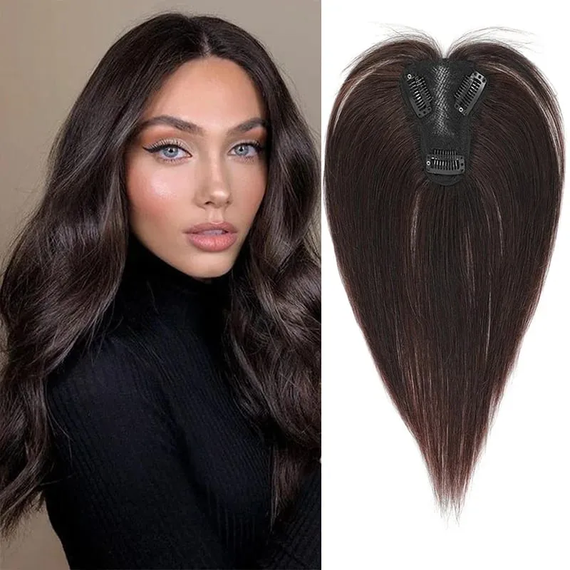 Wig Piece for Women with Bangs Covering Their White Hair and a Thin Invisible Replacement Piece for Their Hair — image 9