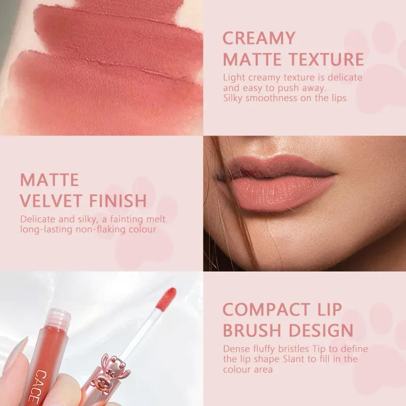 5 Colors Lipgloss Makeup Sets Waterproof Liquid Lipstick Matte Lasting Velvet Lip Mud Sexy Red Fashion Lip Stain Cosmetics