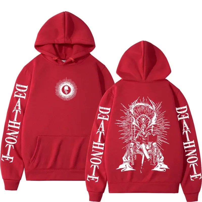 Y2K Anime Death Note Hoodies Yagami Light L·Lawliet Gothic Sweatshirt Men Women Clothing Fashion Long Sleeve Pullovers Streetwea — image 16